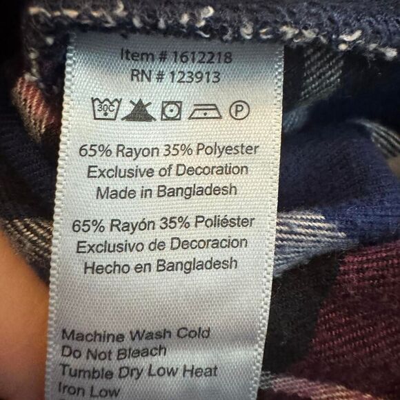 JACHS Girlfriend Women’s Flannel Shirt Size Large L Plaid Long Sleeve Button Dow - Picture 5 of 5